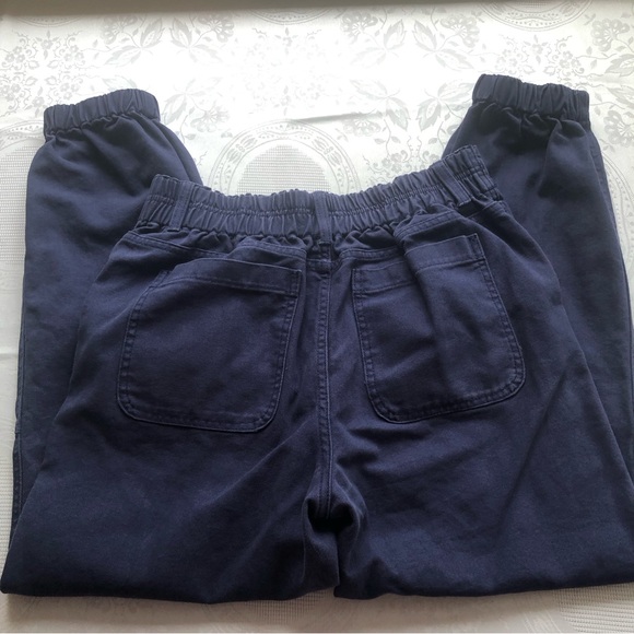 Forever 21 Navy Blue Vintage Cargo Pants Double Pocket Women’s Size L High Waist - Picture 15 of 16